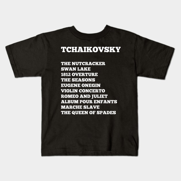 Pyotr Ilyich Tchaikovsky Composer Kids T-Shirt by vladocar